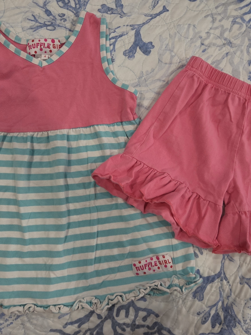 RuffleGirl Pink Ruffle Shorts - Girls' Bright Pink Knit Shorts